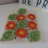 Les Crochets de Prune - Tic tac toe fleurs feuille