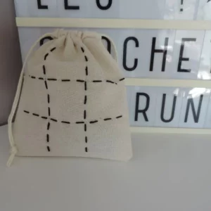 Les Crochets de Prune - Tic tac toe sac en toile