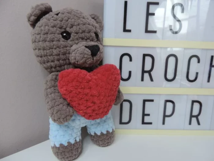 Doudou ourson coeur