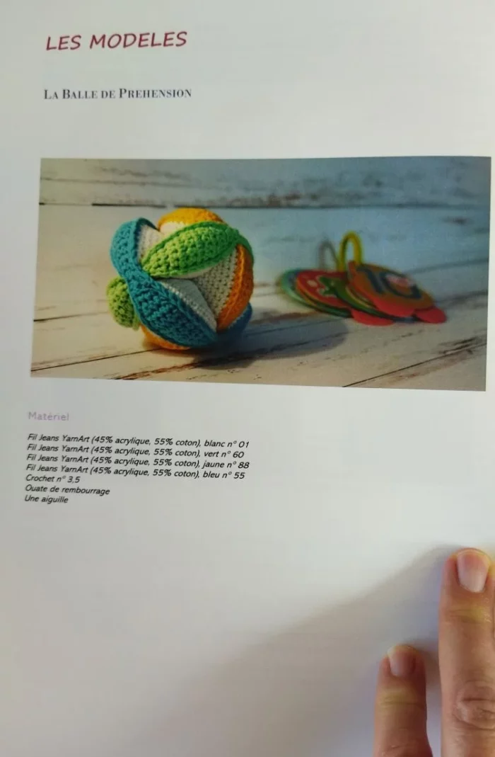 Patron au crochet balle de préhension