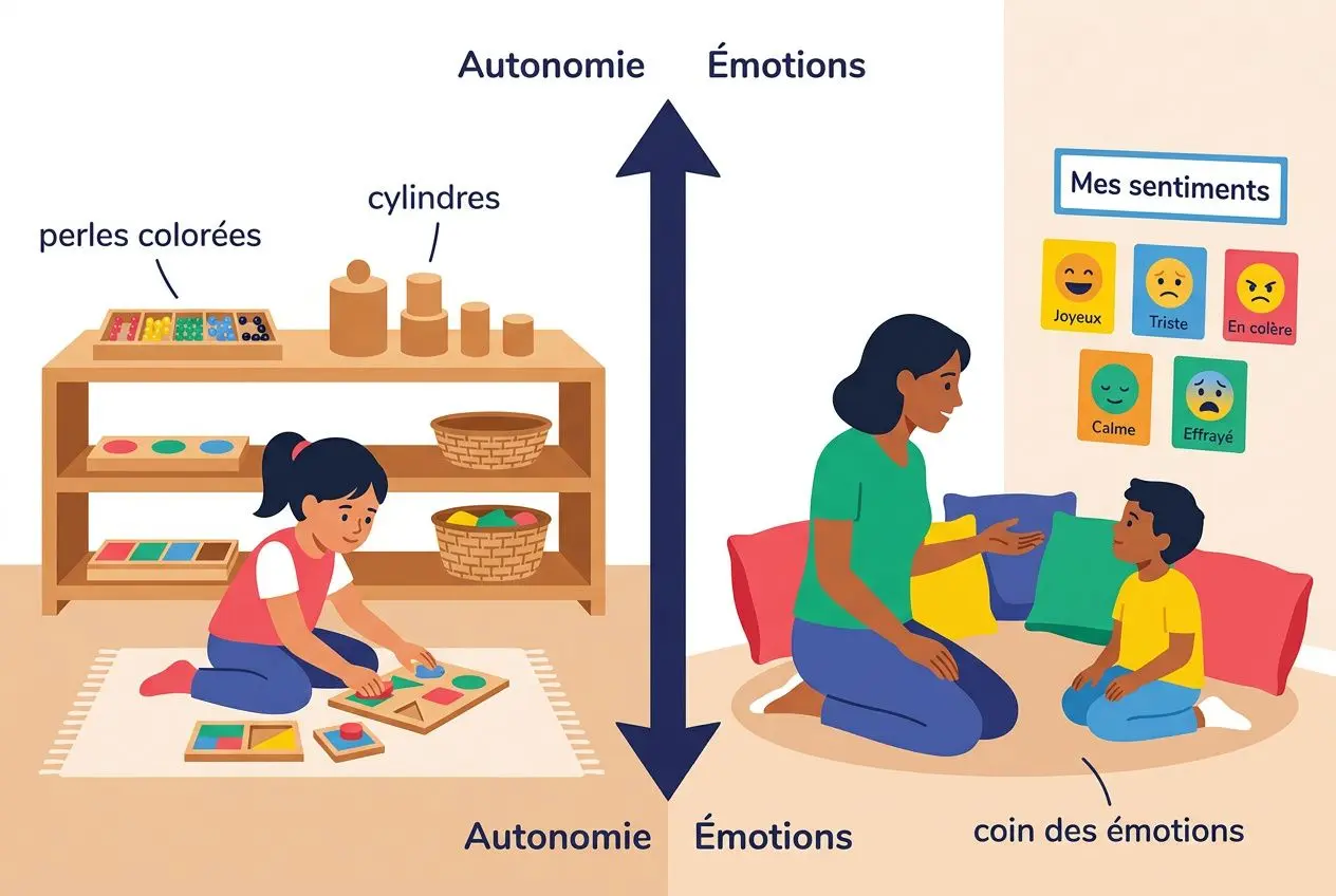Comparaison Montessori vs éducation positive