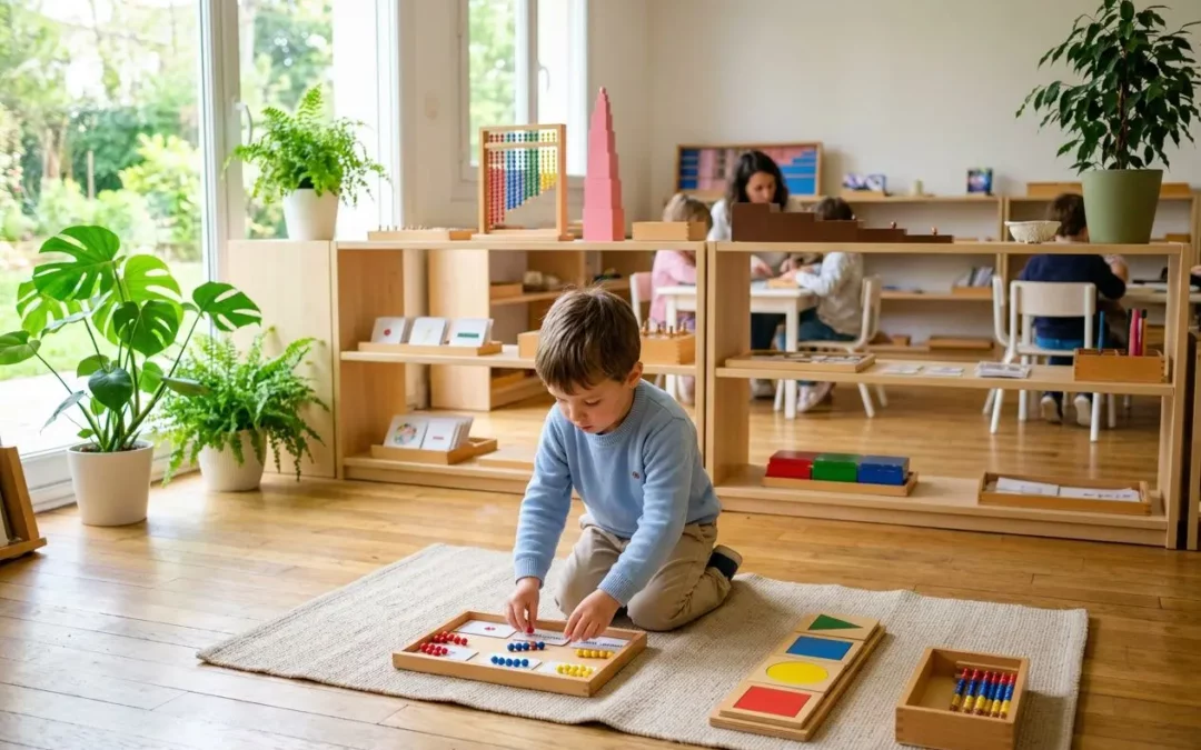 Salle de classe Montessori avec environnement préparé