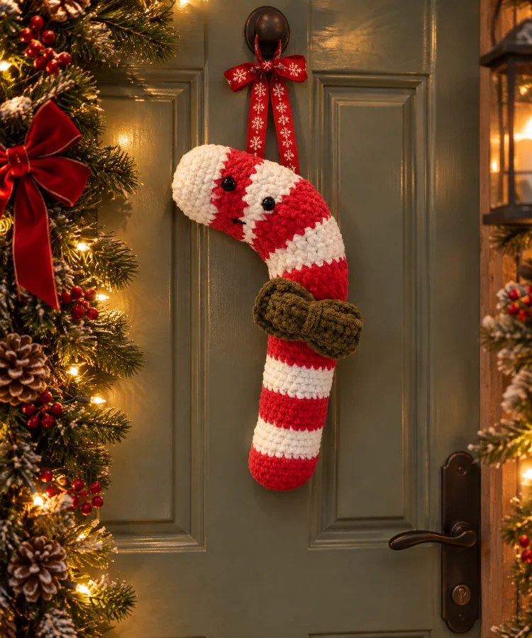 sucre d'orge au crochet suspendu à la porte