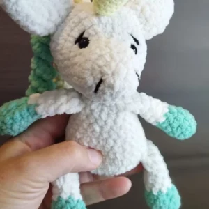 Licorne au crochet faite main, doudou amigurumi tout doux pour bébé