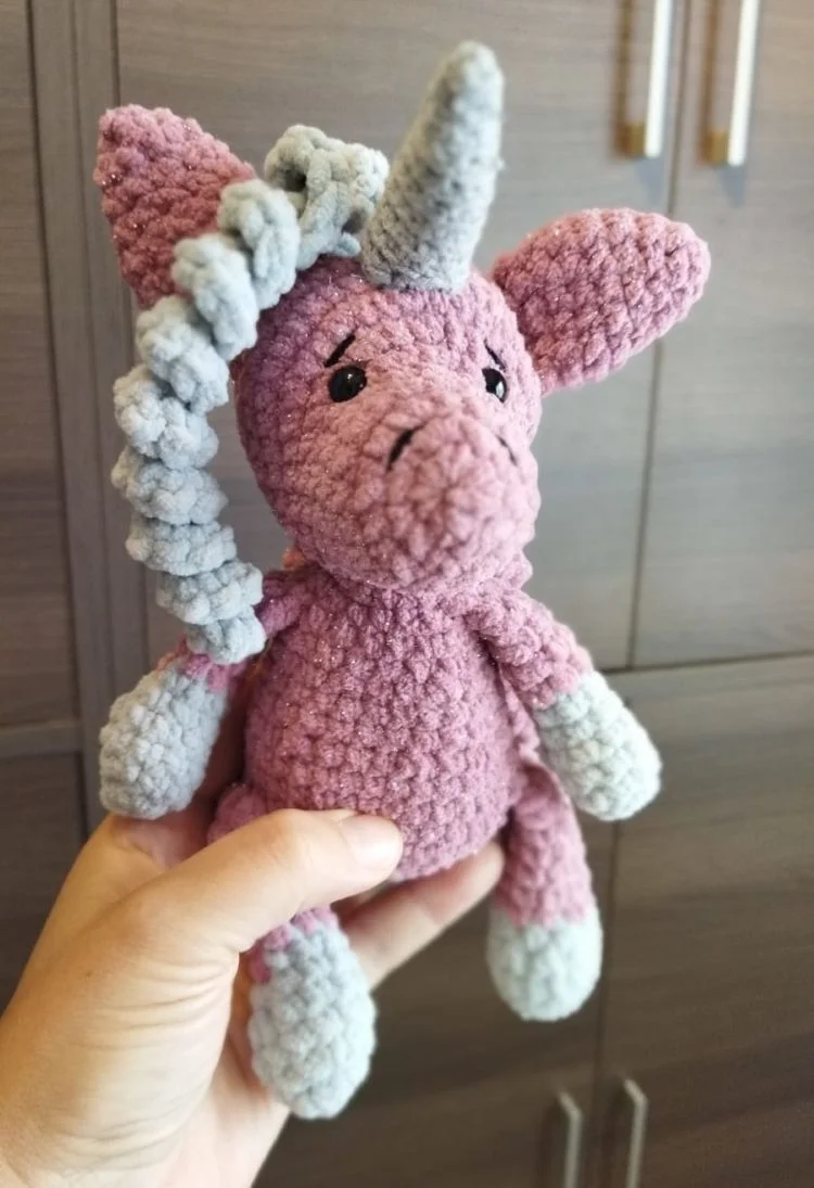 Licorne au crochet faite main, doudou amigurumi tout doux pour bébé – Image 2
